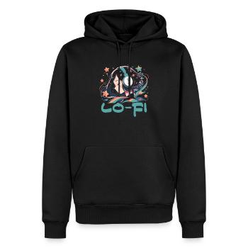 Lofi Music Lover Low Fidelity Japanese Aesthetic - Men’s Premium Organic Hoodie - black - Front - Nico (187cm)