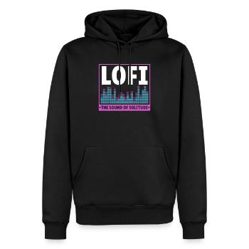 Lofi Mélomane Basse Fidélité Esthétique Japonaise - Sweat à capuche Premium bio Homme - noir - Devant - Nico (187cm)