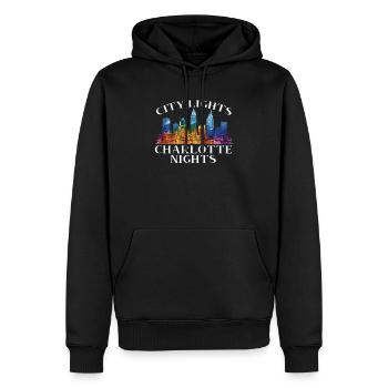 Charlotte, North Carolina, USA, Amerika, Vereinigte Staaten - Männer Premium Bio Hoodie - Schwarz - Vorne - Nico (187cm)