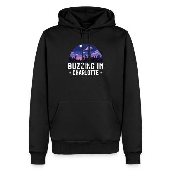 Charlotte, North Carolina, USA, Amerika, Vereinigte Staaten - Männer Premium Bio Hoodie - Schwarz - Vorne - Nico (187cm)