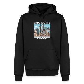Charlotte, North Carolina, USA, Amerika, Vereinigte Staaten - Männer Premium Bio Hoodie - Schwarz - Vorne - Nico (187cm)