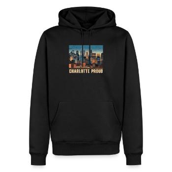 Charlotte, North Carolina, USA, Amerika, Vereinigte Staaten - Männer Premium Bio Hoodie - Schwarz - Vorne - Nico (187cm)