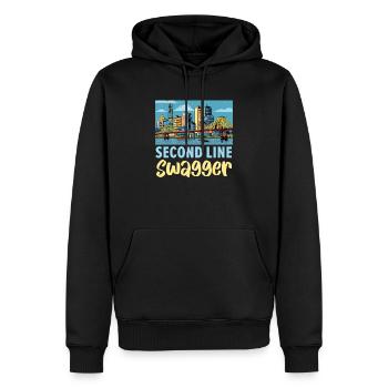 La Nouvelle-Orléans, Louisiane, États-Unis, États-Unis - Sweat à capuche Premium bio Homme - noir - Devant - Nico (187cm)