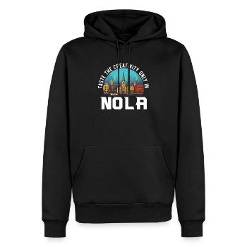 La Nouvelle-Orléans, Louisiane, États-Unis, États-Unis - Sweat à capuche Premium bio Homme - noir - Devant - Nico (187cm)