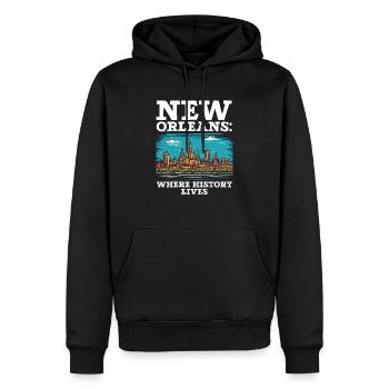 La Nouvelle-Orléans, Louisiane, États-Unis, États-Unis - Sweat à capuche Premium bio Homme - noir - Devant - Nico (187cm)