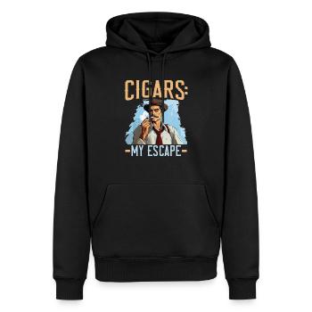 Zigarre Rauchen Tabak Rauch Zigarette Raucher Zigarre - Männer Premium Bio Hoodie - Schwarz - Vorne - Nico (187cm)