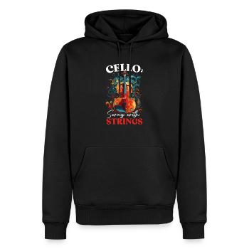 Cellist Musikinstrument Musiker Cellist - Männer Premium Bio Hoodie - Schwarz - Vorne - Nico (187cm)