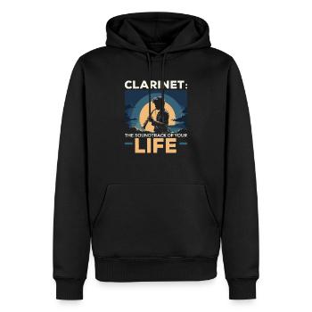 Clarinettes Instrument de musique Musicien Clarinettiste - Sweat à capuche Premium bio Homme - noir - Devant - Nico (187cm)