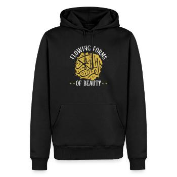 Calligraphie arabe Calligraphie écriture lettrage - Sweat à capuche Premium bio Homme - noir - Devant - Nico (187cm)