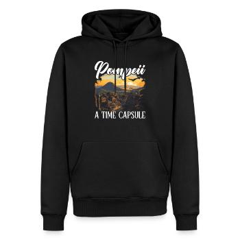 Pompéi Histoire Voyage J’aime l’Empire romain - Sweat à capuche Premium bio Homme - noir - Devant - Nico (187cm)