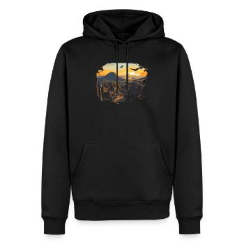 Pompeji Geschichte Reisen Ich liebe das Römische Reich - Männer Premium Bio Hoodie - Schwarz - Vorne - Nico (187cm)