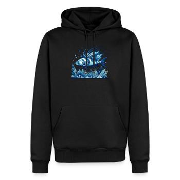 Poisson Coq Fish Catcher Pêcheur Pêcheur Pêche - Sweat à capuche Premium bio Homme - noir - Devant - Nico (187cm)