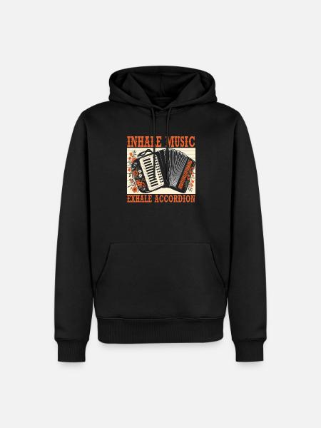 Akkordeonspieler Musikinstrument Akkordeonist - Männer Premium Bio Hoodie - Schwarz