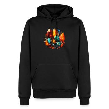 Lapidaire artiste pierres précieuses Pierre de collecte Pierre - Sweat à capuche Premium bio Homme - noir - Devant - Nico (187cm)