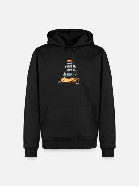 Steinstrumpf Steinstapler Felsausgleich - Männer Premium Bio Hoodie - Schwarz