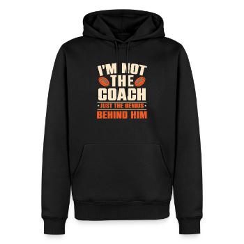 Entraîneur adjoint Entraîneur sportif Entraîneur d’équipe - Sweat à capuche Premium bio Homme - noir - Devant - Nico (187cm)