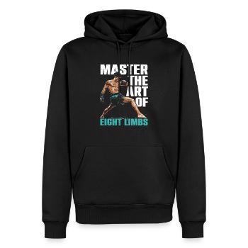 Muay Thai Boxing Martial Arts Martial Artist MMA - Men’s Premium Organic Hoodie - black - Front - Nico (187cm)