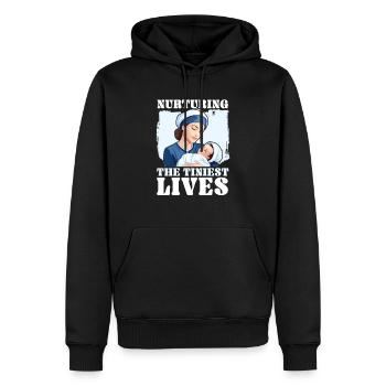 Infirmière autorisée Médecine médicale Infirmière néonatale - Sweat à capuche Premium bio Homme - noir - Devant - Nico (187cm)