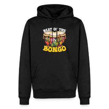 Bongo Player Musical Instrument Musician - Men’s Premium Organic Hoodie - black - Front - Nico (187cm)