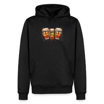 Bongospieler Musikinstrument Musiker - Männer Premium Bio Hoodie - Schwarz - Vorne - Nico (187cm)