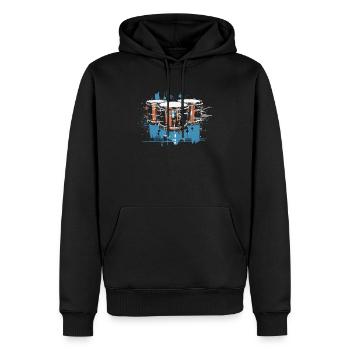 Snare Drum Musikinstrument Musiker Schlagzeuger - Männer Premium Bio Hoodie - Schwarz - Vorne - Nico (187cm)