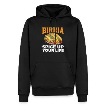 Birria Tacos Cuisine mexicaine Mexique Cuisine Foodie - Sweat à capuche Premium bio Homme - noir - Devant - Nico (187cm)