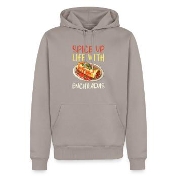 Enchilada Lover Mexican Food Mexico Cuisine Foodie - Men’s Premium Organic Hoodie - taupe - Front - Nico (187cm)