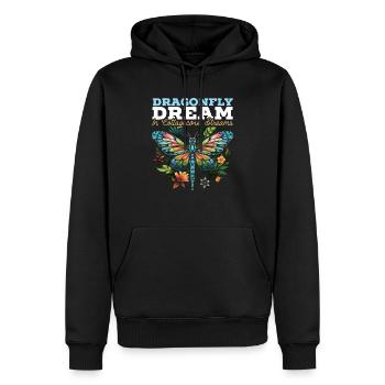 Cottagecore Esthétique Libellule Amante Gobelin - Sweat à capuche Premium bio Homme - noir - Devant - Nico (187cm)