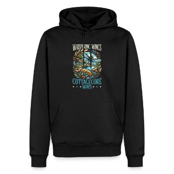 Cottagecore Esthétique Libellule Amante Gobelin - Sweat à capuche Premium bio Homme - noir - Devant - Nico (187cm)