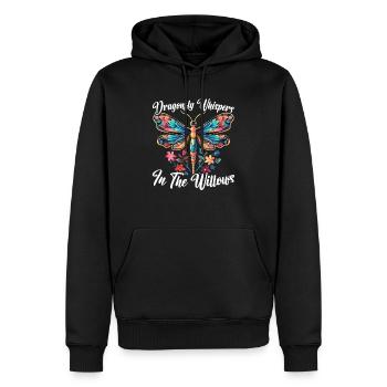 Cottagecore Esthétique Libellule Amante Gobelin - Sweat à capuche Premium bio Homme - noir - Devant - Nico (187cm)