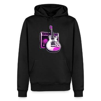Rock n roll / Guitare / Musique / Instrument - Sweat à capuche Premium bio Homme - noir - Devant - Nico (187cm)