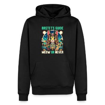 Bastet Déesse égyptienne Égypte Pyramide Égypte - Sweat à capuche Premium bio Homme - noir - Devant - Nico (187cm)