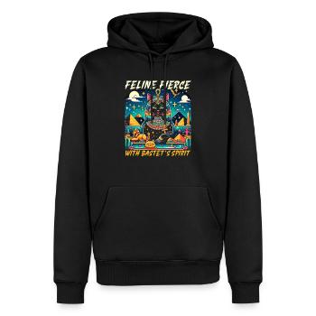Bastet Déesse égyptienne Égypte Pyramide Égypte - Sweat à capuche Premium bio Homme - noir - Devant - Nico (187cm)