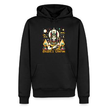 Bastet Déesse égyptienne Égypte Pyramide Égypte - Sweat à capuche Premium bio Homme - noir - Devant - Nico (187cm)