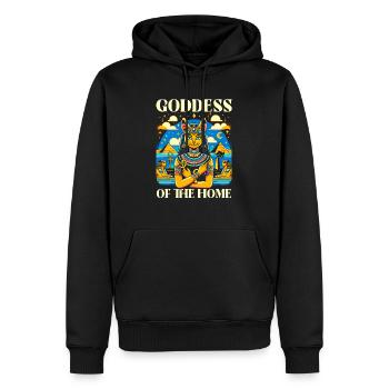 Bastet Déesse égyptienne Égypte Pyramide Égypte - Sweat à capuche Premium bio Homme - noir - Devant - Nico (187cm)