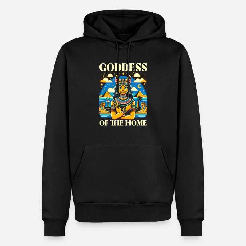 Bastet Déesse égyptienne Égypte Pyramide Égypte - Sweat à capuche Premium bio Homme - noir