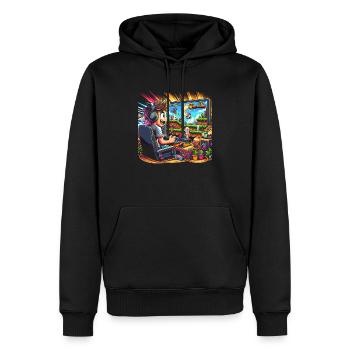 Speedrunning Video Game Player Gamer Gaming - Men’s Premium Organic Hoodie - black - Front - Nico (187cm)