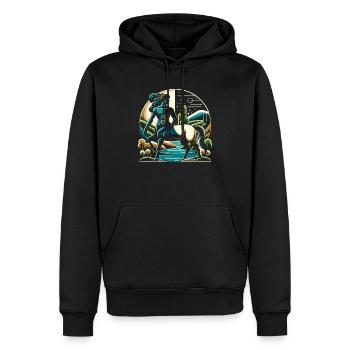 Centaure, créature mythique, mythologie grecque - Sweat à capuche Premium bio Homme - noir - Devant - Nico (187cm)