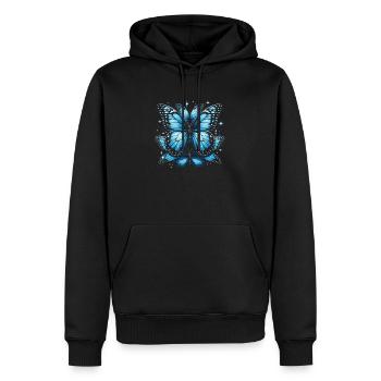 Schmetterlingsliebhaber Insektenkäfer Blauer Morpho-Schmetterling - Männer Premium Bio Hoodie - Schwarz - Vorne - Nico (187cm)