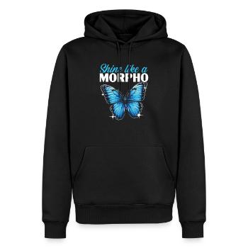 Schmetterlingsliebhaber Insektenkäfer Blauer Morpho-Schmetterling - Männer Premium Bio Hoodie - Schwarz - Vorne - Nico (187cm)