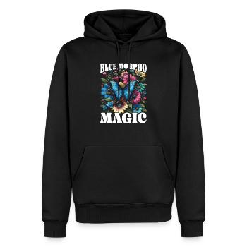 Schmetterlingsliebhaber Insektenkäfer Blauer Morpho-Schmetterling - Männer Premium Bio Hoodie - Schwarz - Vorne - Nico (187cm)