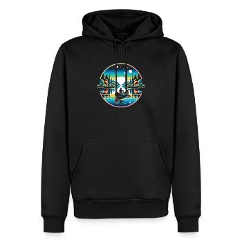 Kanufahren, Kajak, Wassersport, Tretboot, Bootfahren - Männer Premium Bio Hoodie - Schwarz - Vorne - Nico (187cm)