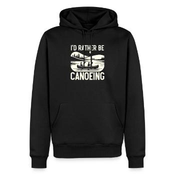 Kanufahren, Kajak, Wassersport, Tretboot, Bootfahren - Männer Premium Bio Hoodie - Schwarz - Vorne - Nico (187cm)