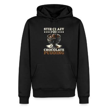 Chocolate Pudding Sweet Dessert Food Lover Foodie - Men’s Premium Organic Hoodie - black - Front - Nico (187cm)