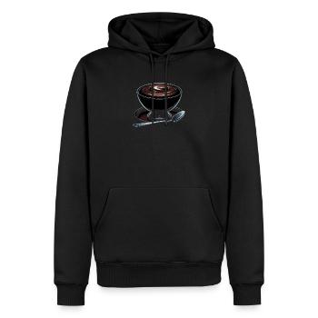 Chocolate Pudding Sweet Dessert Food Lover Foodie - Men’s Premium Organic Hoodie - black - Front - Nico (187cm)