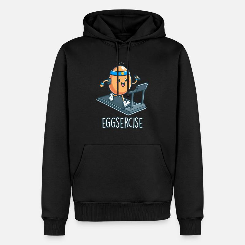 Eggsercise - Sweat à capuche Premium bio Homme - noir