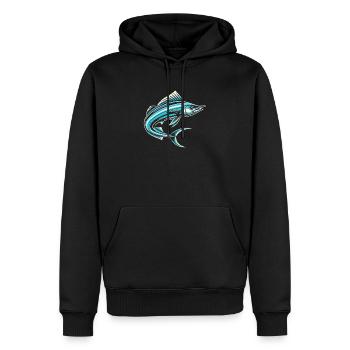 Wahoo Fish Catcher Fisher Pêcheur Pêche - Sweat à capuche Premium bio Homme - noir - Devant - Nico (187cm)