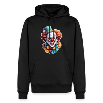 Clown d’horreur / Cirque / Drôle / Spectacle / Halloween - Sweat à capuche Premium bio Homme - noir - Devant - Nico (187cm)