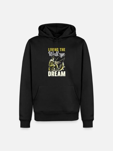 Zander Angeln Fischfänger Fischer - Männer Premium Bio Hoodie - Schwarz