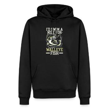 Zander Angeln Fischfänger Fischer - Männer Premium Bio Hoodie - Schwarz - Vorne - Nico (187cm)